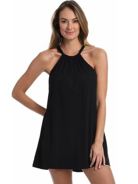 La Blanca Black Halter Swim Coverup Dress